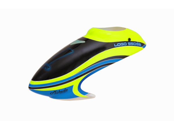 Mikado LOGO 550 SE Haube V2, neon-gelb/blau # 04951 