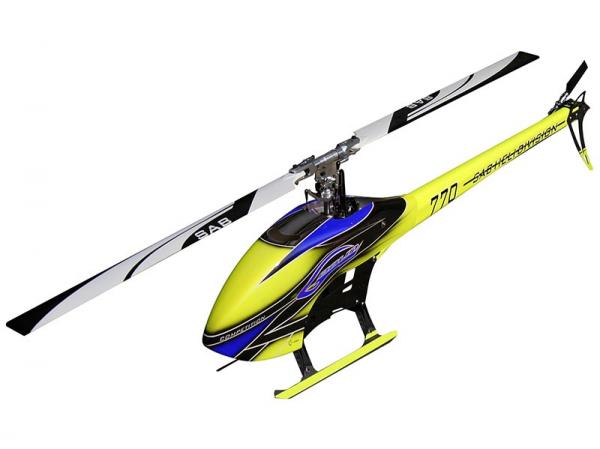 SAB Goblin 770 Competition HELICOPTER KIT Yellow / Blue (with BLADES)