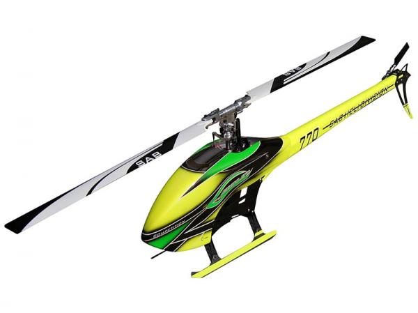 SAB Goblin 770 Competition HELICOPTER KIT Yellow / Green (with BLADES)