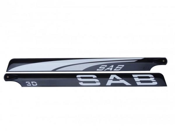 SAB Blackline 315mm 3D CFK Hauptrotorblätter - SILBER
