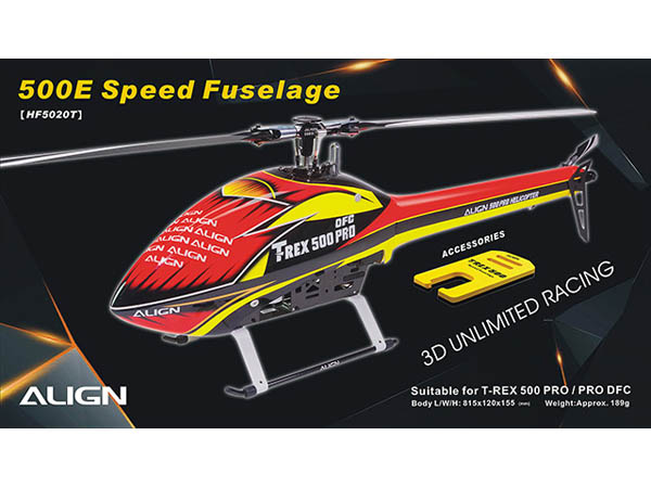 Align T-Rex 500E Speed Fuselage Red / Yellow