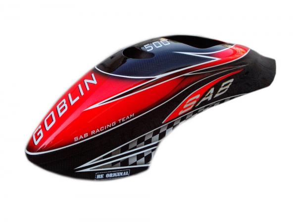 SAB Goblin 500 Carbon Canopy Black / Red # H9027-S 