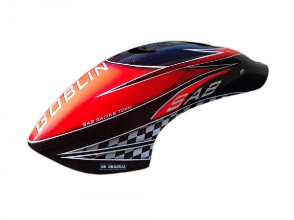 SAB Goblin 770 / 770 Competition /700 Competition Vollcarbon Haube Schwarz / Rot