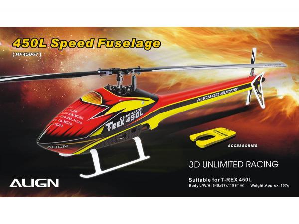 Align T-Rex 450L Speed Fuselage Red / Yellow
