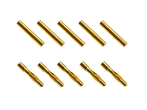 Goldkontaktverbinder 2mm Set mit je 5 Stück