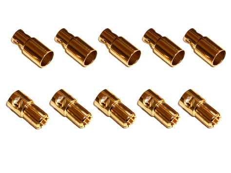 Goldkontaktverbinder 6mm Set mit je 5 Stück
