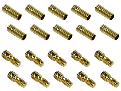 Goldkontaktverbinder 3,5mm Set mit je 10 Stück