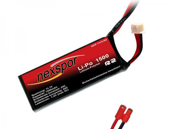 Nexspor R2 Li-Po 11,1V 1500mAh 20C mit 12cm Kabel