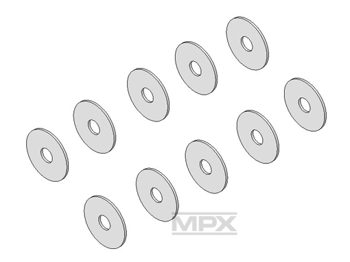Multiplex Unterlegscheibe Ø7 x Ø2 x 0,3 mm 10 Stk