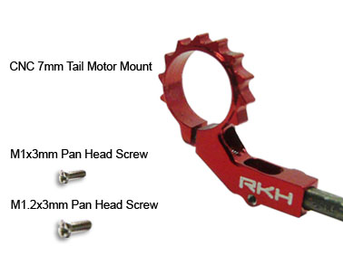 RKH mCPX CNC 7mm Tail Motor Mount (Red)