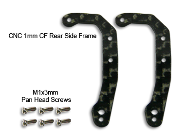 RKH mCPX CNC 1mm CF Rear Side Frame set # mCP-X461-CF 
