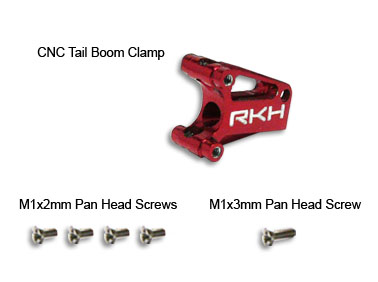 RKH mCPX CNC 2mm Tail Boom Mount (Red)