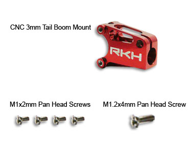 RKH mCPX CNC 3mm Tail Boom Mount (Red)