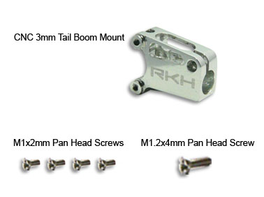 RKH mCPX CNC 3mm Tail Boom Mount (Silver)