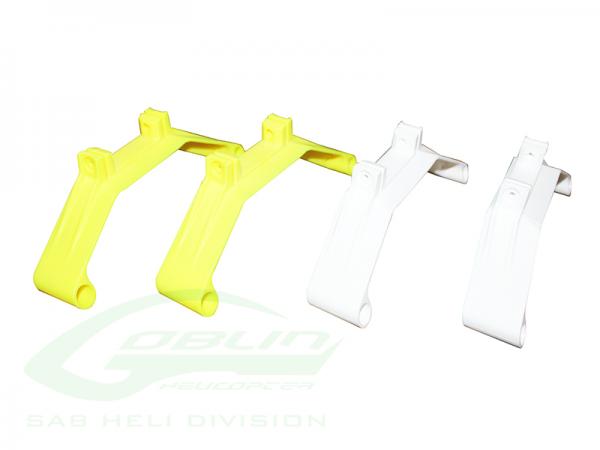 SAB Goblin Black Nitro / 700 KSE Plastic Landing Gear Support White & Yellow # H0449C-S 