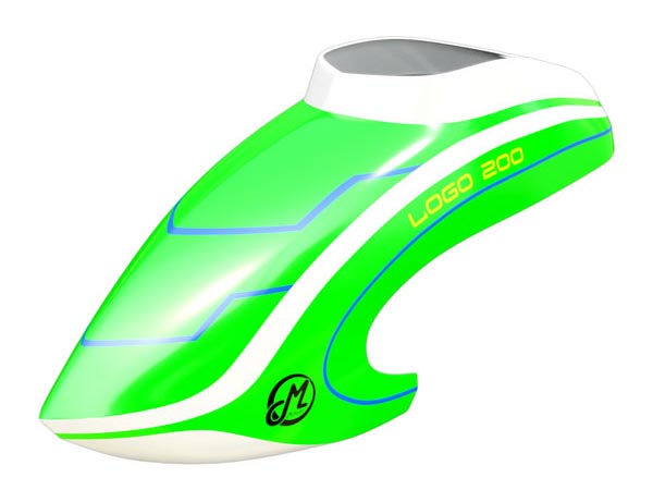 Mikado LOGO 200 Haube neon-grün/weiß