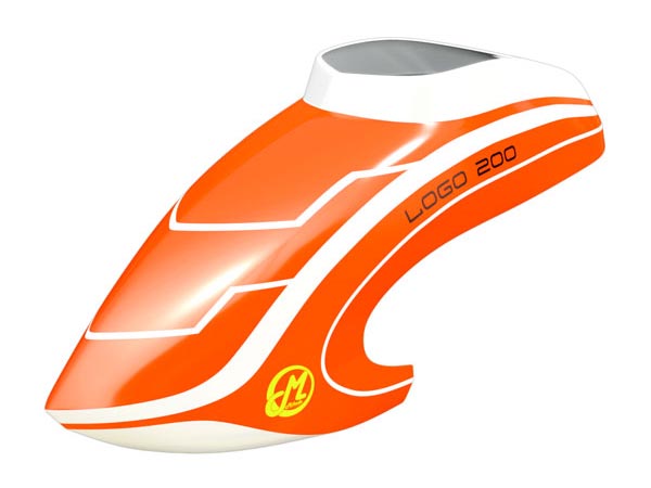 Mikado LOGO 200 Haube neon-orange/weiß
