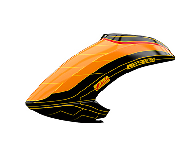 Mikado LOGO 550 Haube Neon-orange/schwarz/gelb # 05169 