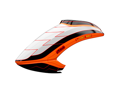 Mikado LOGO 550 Canopy white/black/neon-orange # 05163 