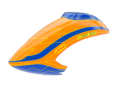 Mikado LOGO 600 Haube orange/blau/orange # 05192 