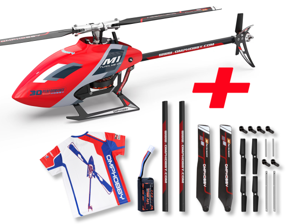 OMPHOBBY OMP Heli M1 EVO Helicopter red (OMP RX) - Promotion Set