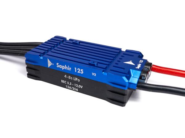 YGE Saphir 125 V2 Brushless Regler 125A 4-8S 5,5-12V BEC