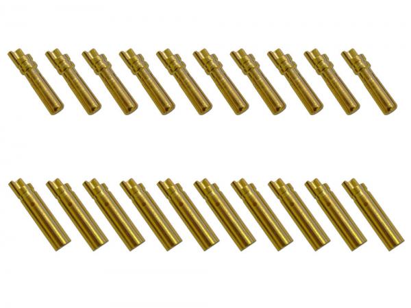 Goldkontaktverbinder 4 mm glatt und abgeflacht Set mit je 10 Stück