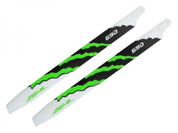 ZEAL Carbon Fiber main blades 690mm (Green)
